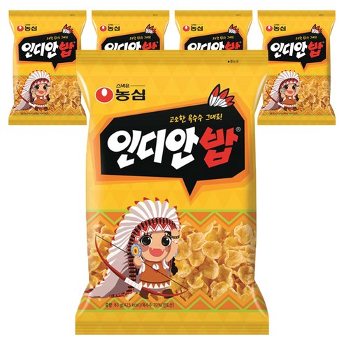 농심 인디안밥, 83g, 5개