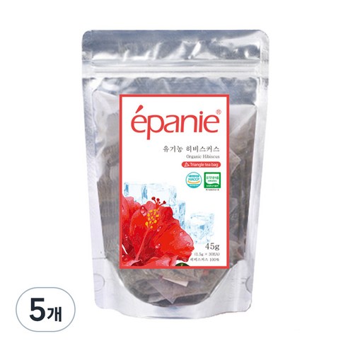 에빠니 유기농 히비스커스 삼각망 티백 숏컷 여름용, 1.5g, 30개입, 5개