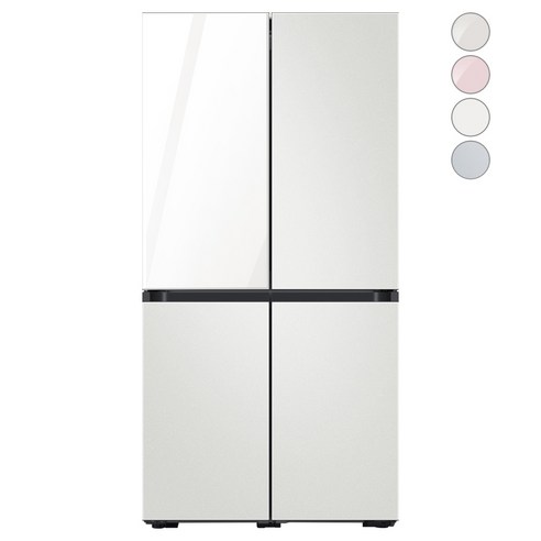 [색상선택형] 삼성전자 비스포크 프리스탠딩 냉장고 방문설치, RF85A9241AP, 글램 화이트 + 코타 화이트