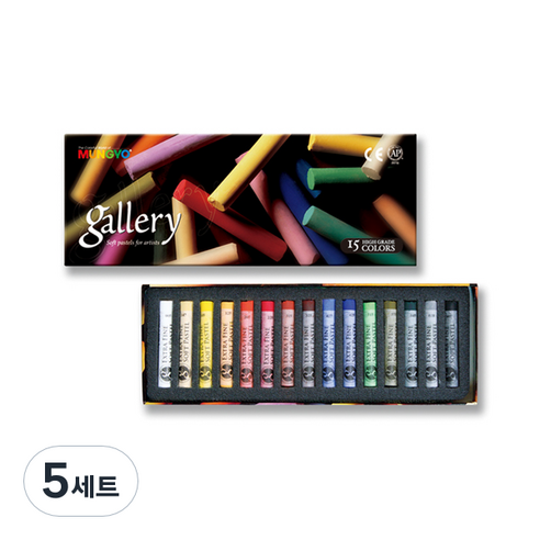 문교 원형 소프트 파스텔 지함 MPA-15, 15색, 5세트
