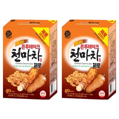 우리차 콘푸레이크 제로 천마차, 18g, 40개입, 2개