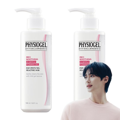 피지오겔 레드 수딩 에이아이 젠틀 포밍 젤 클렌징젤, 180ml, 2개