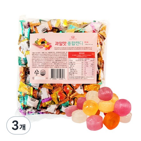 스위트영 과일맛 종합캔디, 1.5kg, 3개