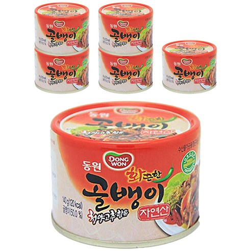 동원 화끈한 골뱅이 통조림, 140g, 6개
