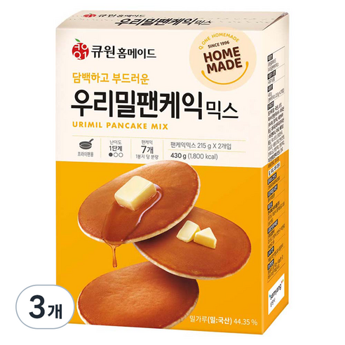 큐원홈메이드 우리밀 팬케익믹스, 430g, 3개
