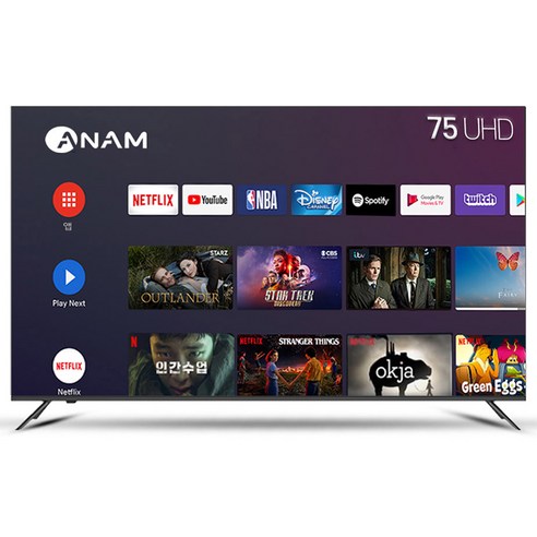 아남 4K UHD LED TV, 165cm(65인치), ANAM-650SMART, 벽걸이형, 방문설치