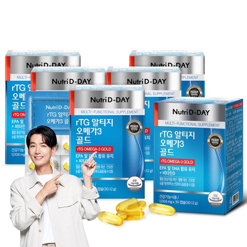 뉴트리디데이 rTG 알티지 오메가3 골드, 30정, 6개