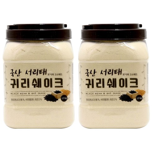 태광선식 국산서리태로 더욱 고소해진 귀리쉐이크, 1.2kg, 2개