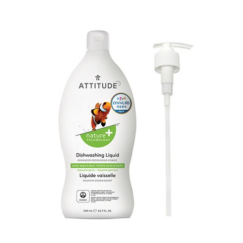 에티튜드 천연 주방세제 그린애플앤바질 향, 700ml, 1개