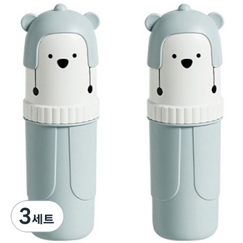 더자카 휴대용 곰돌이 칫솔케이스 2p, 3세트
