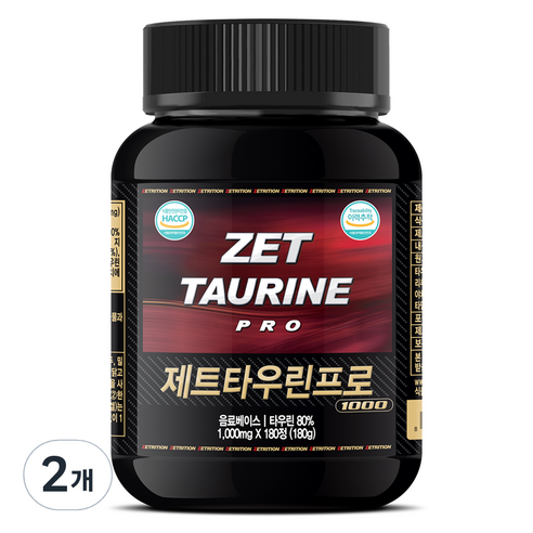 제트리션 제트타우린프로 1000, 2개, 180정