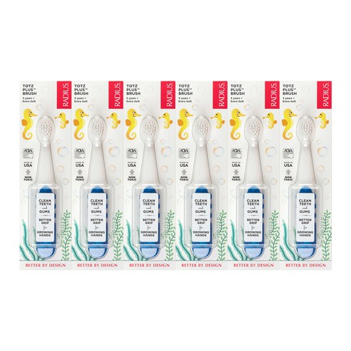 래디어스 토츠플러스 유아용 칫솔, 사파이어블루 + 화이트, 6개