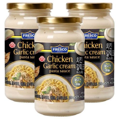 오뚜기 프레스코 파스타 소스 치킨 갈릭크림, 370g, 3개
