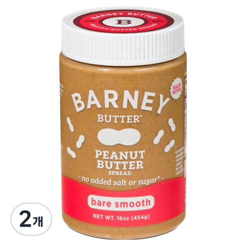 바니버터 땅콩버터 베어 스무스, 454g, 2개