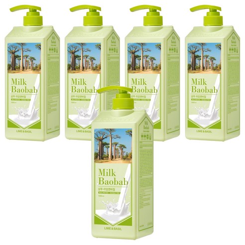 밀크바오밥 라임앤바질 샴푸, 1000ml, 5개
