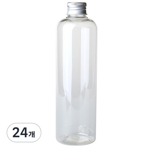 병도매닷컴 DT300 투명 음료용기 알루미늄 실버캡, 300ml, 24개