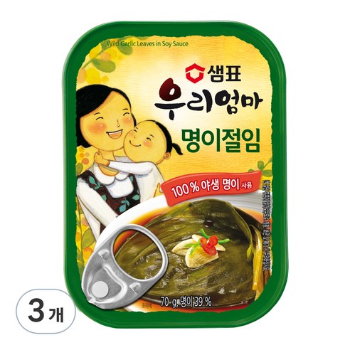 샘표 우리엄마 명이절임, 70g, 3개