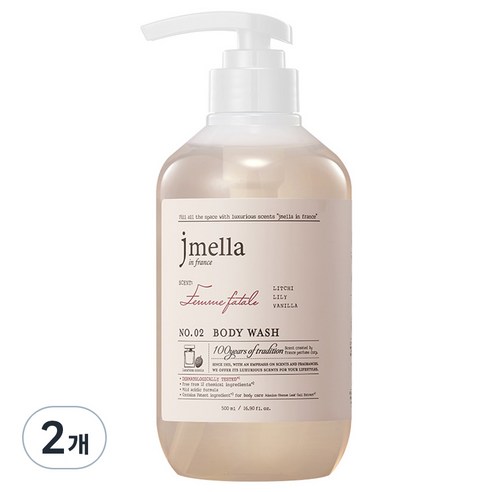 제이멜라 인 프랑스 바디워시 팜므파탈, 500ml, 2개