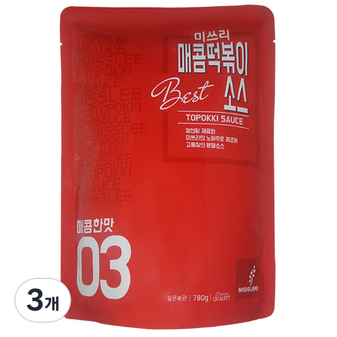 미쓰리 떡볶이소스 03 매콤한맛, 780g, 3개