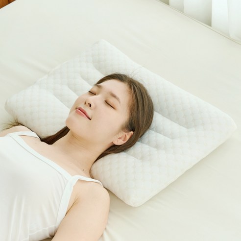 달콤상점 푹신한 경추 낮은 베개, 화이트, 1개