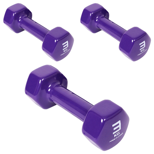 아이워너 PVC 컬러 아령, 3kg, 3개