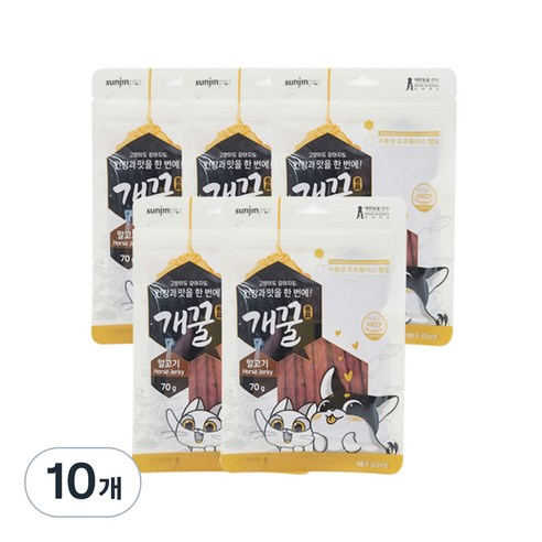개꿀 강아지 프로폴리스 져키 70g, 말고기, 10개