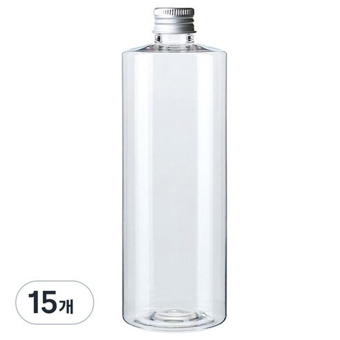 병도매닷컴 AC500 투명 음료용기 알루미늄 실버캡, 500ml, 15개