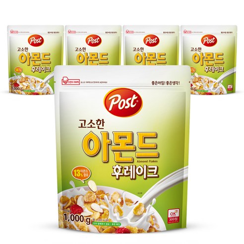 포스트 고소한 아몬드 후레이크 시리얼, 5개, 1kg