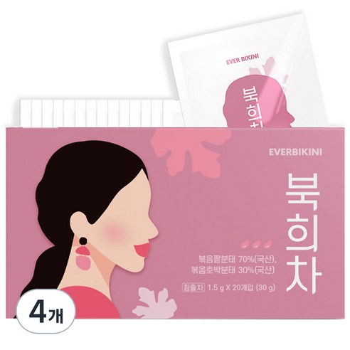 에버비키니 가벼운 팥 호박차 북희차, 20개입, 1.5g, 4개