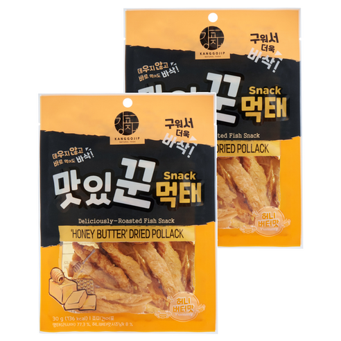 강고집 맛있꾼 먹태 허니버터맛, 30g, 2개
