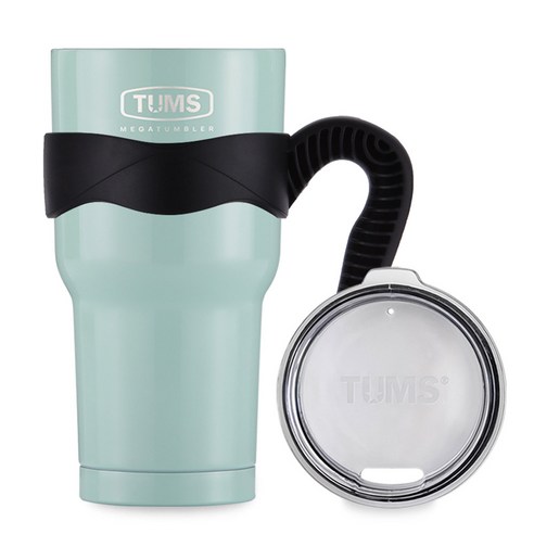 텀스카페 메가 진공스텐 텀블러 + 손잡이, 민트, 900ml