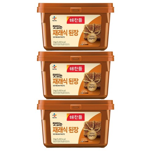 해찬들 맛있는 재래식 된장, 3kg, 3개