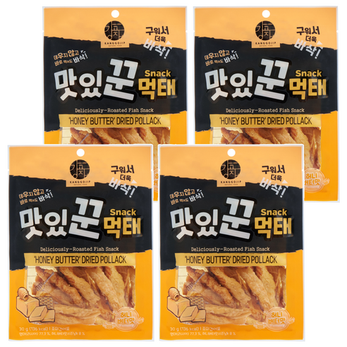강고집 맛있꾼 먹태 허니버터맛, 30g, 4개