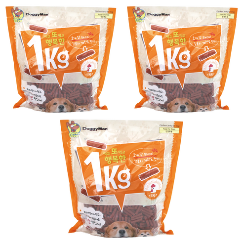 도기맨 강아지 1키로 져키 치킨, 닭고기맛, 1kg, 3개