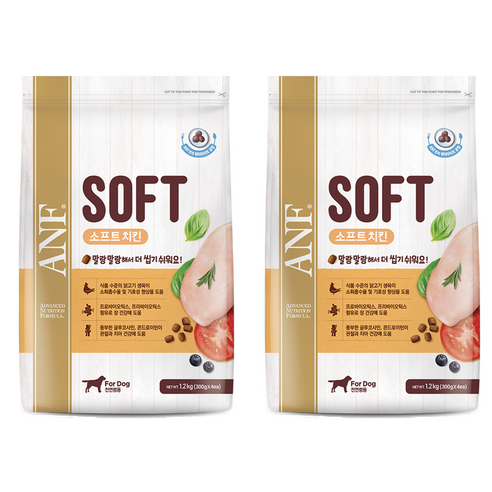 ANF 전연령용 독 소프트사료, 닭, 1.2kg, 2개