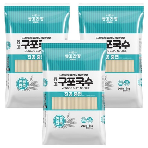 몽고간장 구포국수 진공중면, 3kg, 3개