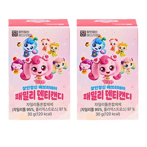 장인정신에브리데이 자이리톨 캐치티니핑 패밀리 덴티캔디, 30g, 2개