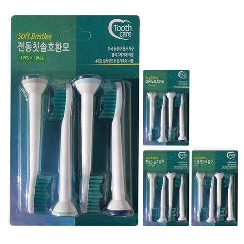 필립스전동칫솔모 Toothcare 필립스 음파전동칫솔호환모 4p, 4개입 Best Top5