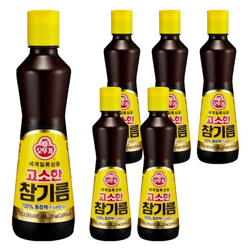 오뚜기 고소한 참기름, 320ml, 6개
