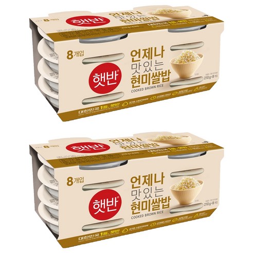 햇반 현미쌀밥, 210g, 16개