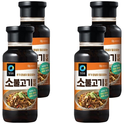 청정원 명가 소불고기 양념, 500g, 4개