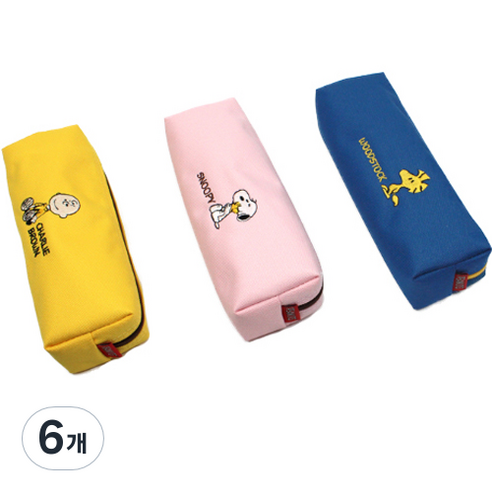 피너츠 자수필통 M, 랜덤 발송, 6개