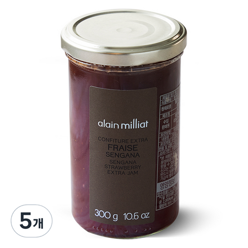 알랭밀리아 딸기잼, 5개, 300g