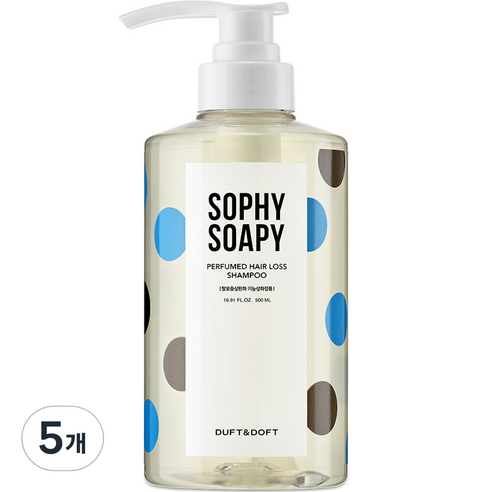 더프트앤도프트 소피소피 퍼퓸드 헤어 로스 탈모 샴푸 비누 머스크 향, 5개, 500ml