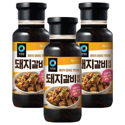 청정원 전통 돼지갈비양념, 500g, 3개