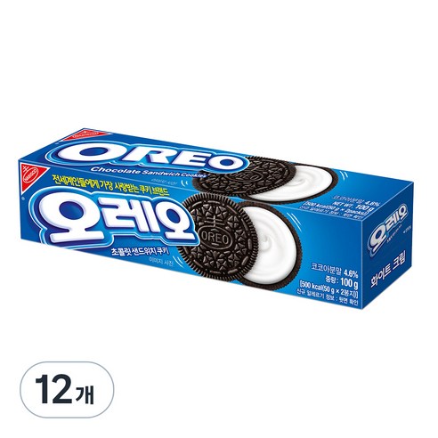 오레오 화이트 샌드위치 쿠키, 100g, 12개