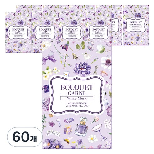 부케가르니 퍼퓸드 샤쉐 화이트머스크 본품, 2.3g, 60개