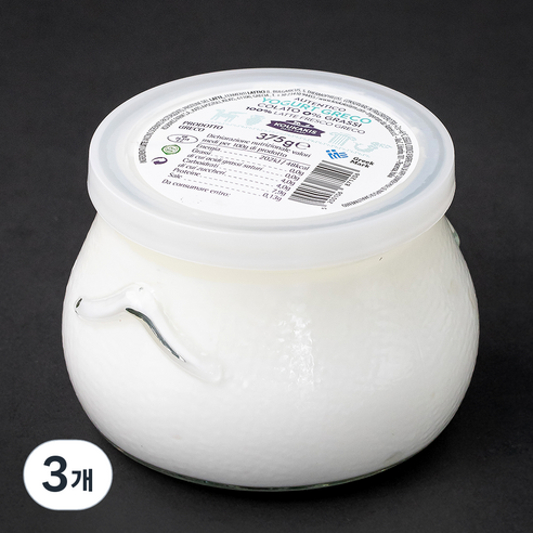 코우카키스 유리병 그릭요거트 0%, 375g, 1개입, 3개