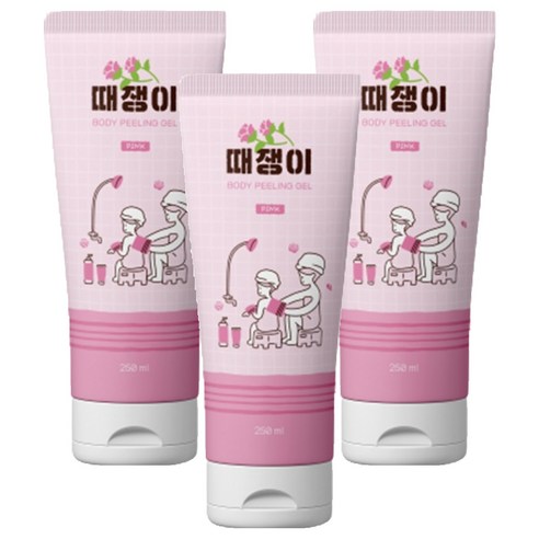 때쟁이 바디 필링젤 핑크 장미향, 250ml, 3개