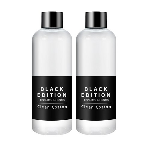 바이향 블랙에디션 디퓨저 리필 오일 2p, 200ml, 클린코튼